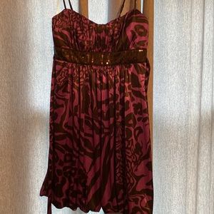 Purple and black animal print dress